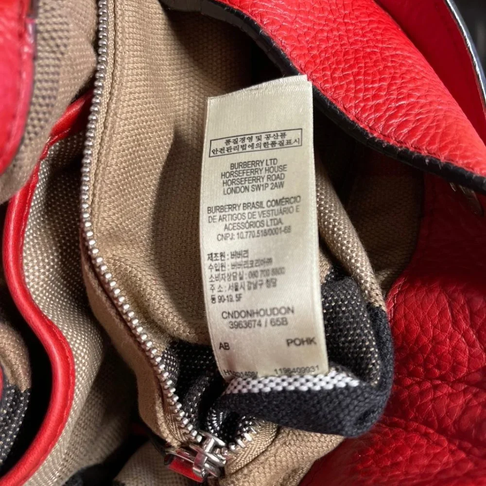 authentic BURBERRY Red Leather Crossbody Bag - Picture 11 of 11